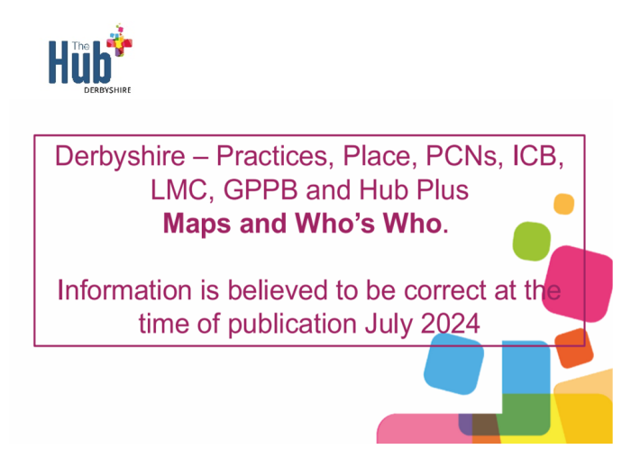 Derbyshire Who's Who of Practices, Place, PCNs, ICB, LMC, GPPB and Hub Plus